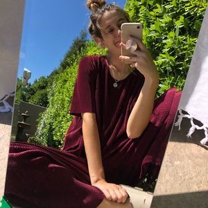 NWOT Anthropologie Shiny Maroon Top